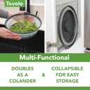 Tovolo Microwave Splatter Cover for Food, Medium (Charcoal) - Collapsible & Vented Silicone Splatter Guard Lid - Microwave Plate & Dish Cover with Handle - BPA-Free Kitchen Gadget for Meal Prep