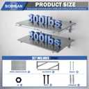 2Pack 2x3ft Garage Wall Shelving - Heavy Duty Wall Mounted Garage Shelves with Adjustable Rail Type Brackets, Suitable for Garages, Utility Room, 600lbs Capacity(2X3ft-2pack, Gray)