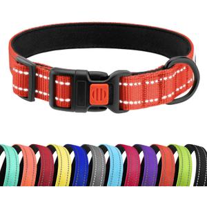 CollarDirect Reflective Dog Collar for a Small, Medium, Large Dog or Puppy with a Quick Release Buckle - Boy and Girl - Nylon Suitable for Swimming (18-26 Inch, Orange)