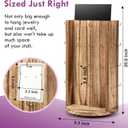 Pinzoveco Rotating Earring Display Stands for Selling with Adversitsing Board, Real Wood Jewelry Display Stand for Vendors, Large Capacity Earring Cards for Selling Rack Holder (Carbonized Brown)