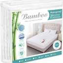 Kmall King Size Cooling Waterproof Mattress Protector Pad Cover, Breathable Fitted Sheet Style Deep Pocket-Noiseless,Vinyl,PVC Free,Waterproof Bed Matress Cover Washable for Home, Bedroom, Hotel