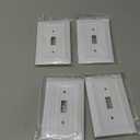 Pure White Classic Beadboard Wall Plates,Light Switch Covers,Electrical Outlet Covers, Switch Plates of Various Combination, Nature Bamboo Fiber Wall plate (1 Gang Toggle 4 Pack)