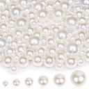2000PCS Pearls for Crafting, Ivory No Hole Beads for Centerpieces Vases, Assorted Sizes Bulk Fake Pearls Beads for Vase Filler, Candles Centerpiece, DIY Crafts, Jewelry Making (4/6/8/10/14/20mm)