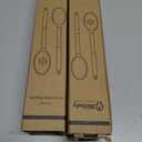 2 x Large Wooden Spoons for Cooking, 2Pack Natural Teak Wood Cooking Spoon Set, Non-Stick Slotted and Corner Spoon, Heat-Resistant Wooden Spatula Spoon for Serving and Mixing