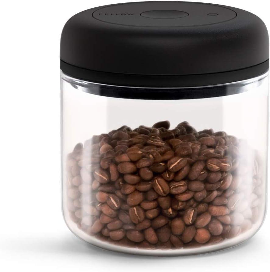 Fellow Atmos Vacuum Coffee Canister & Food Storage Container - 0.7 Liter Canister holds up to 11 oz of Coffee Beans - Airtight Food Storage Containers - Coffee Containers - 0.7 Liter - Clear Glass