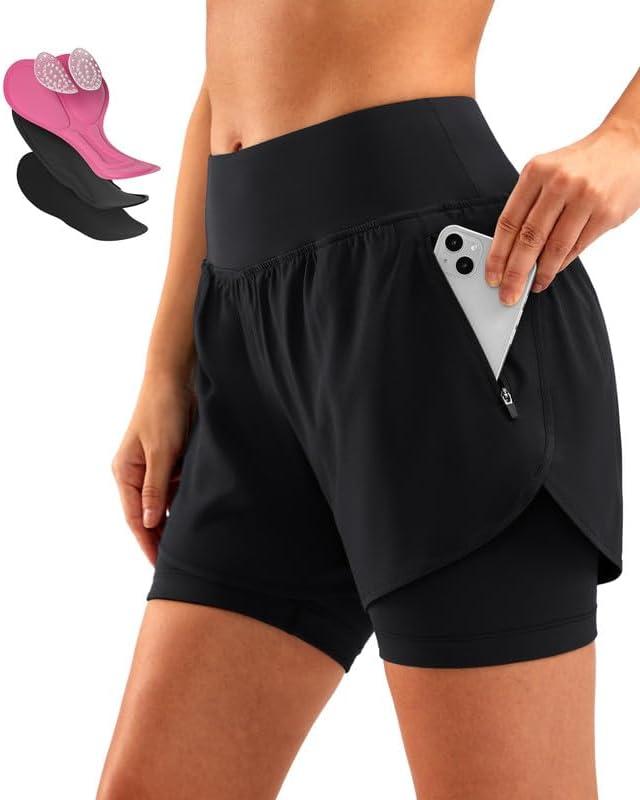 Bikewa Women's Mountain Bike Shorts 4D Padded Cycling Riding Biking Bicycle Biker Cycle Shorts for Women Zipper Pockets, XL
