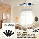 Lineshading 10 Pack 16 1/2" Replacement Fan Blades for 42" Ceiling Fan Waterproof Weatherproof Blades Replacement for Broken Substitution Replacing Indoor Summer (Black)