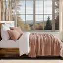 EVERGRACEHOME Stonewashed Cotton Quilt Set Full Queen Size, Ultra Soft Oversized Bedspread Coverlet Set, Lightweight Crinkle Box Stitch Bedding Sets for All Season, with 2 Shams, Terracotta Clay