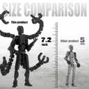 T13 Action Figure Already Assembled Accessories,T13 Multi-Jointed Movable,for Collectors Desktop Decorations t-13 Movability 3D Printed Toys (Black, 7.2inch)