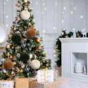 HyDren 6 Pcs Velvet Christmas Ball Ornaments 4 Inches Large Flocked Christmas Tree Hanging Ornaments Shatterproof Xmas Bulbs for Home Xmas Tree Party Decor(Beige, Light Brown, Dark Green)