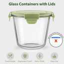 Freshmage 23oz Glass Meal Prep Containers with Lids, Airtight 3-Cup Glass Storage Containers Set, Heat-Resistant BPA-Free for Soup, Leftover, Microwave, Dishwasher, Fridge and Freezer Safe (4 Packs)