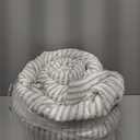 King Size Comforter Set Sage Green Striped 100% Soft Washed Microfiber Jacquard 3 Pieces Striped Bedding Sets Green White Comforter for All Seasons and 2 Pillowcases Comfort Breathable