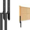 4 Pcs 35" Tall Fence Post Anchor Kit, Heavy Duty Steel Fence Post Repair Stakes, Fence Post Anchor Ground Spike for Repairing Tilted Broken Wooden Fence Post, Black