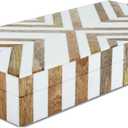 Handicrafts Home Large Decorative Storage Box with Lid Wooden Decorative Box Coffee Table Storage Box Living Room Organizer Resin Inlay Marquet Chevron Collection - 12x6x2