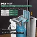 JOYMOOP Mop and Bucket Set, Flat Mop Flat Head, Microfiber Dust Mops for Household & Commercial Wall Cleaner with Long Handle, Hands-Free Floor Cleaning