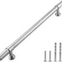 Modket 10 Pack Round Bar Cabinet Handle 304 Stainless Steel  10" Overall Length, 7-1/2" (192mm) Hole Center, Brushed Nickel