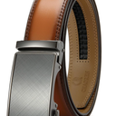 CHAOREN Mens Belt - Mens Ratchet Belt Leather 1 3/8" for Dress Pant - Micro Adjustable Belt Fit Everywhere Brown Tan