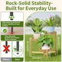 NQW 3 Tier Gold Tall Folding Metal Corner Plant Stand Indoor for Balcony