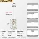 1-Light Modern Crystal Pendant Lights for Kitchen Island LED Dimmable Glam Pendant Lighting Chandelier for Dining Room Hallway Corner Lamp Nickel