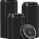 200 Pack Black Coffee Cups Lids 3.54'', Disposable Plastic Lids for 10, 12, 16, 20, 24 oz Paper Cups, Hot or Cold Drinking Cup Lid for Espresso, Hot Beverage