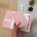 Planner Cover for A6, Soft Travelers Notebook Faux Leather Cover for Notebook,(4.1"x5.8"),Pink (pink, A6)