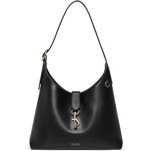 CLUCI Womens Purses and Handbags, Soft Vegan Leather Hobo Bags with Adjustable Strap, Lightweight Slouchy Shoulder Bag, Black