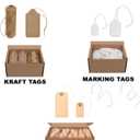 Blank White Marking Tags, Size 1 3/4'' x 1 3/32'',1000 pcs, Prestrung with 4.5" Cotton String