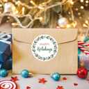 Holiday Stickers 3 Inch 2 Inch Large, Round Xmas Christmas Holiday Sticker for Envelopes Seals Cards Crafts Label Gifts Presents Bag Wrapping Party Favors (day126)