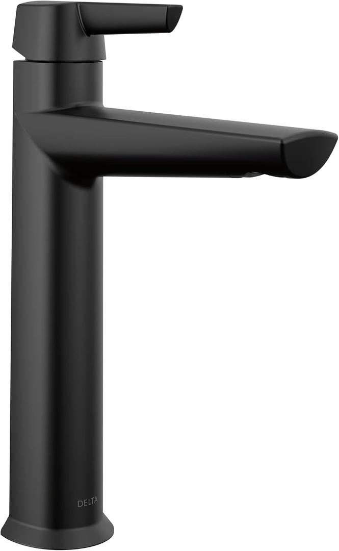 Delta Faucet Galeon Matte Black Bathroom Faucet, Single Hole Bathroom Faucet Black, Bathroom Faucets for Sink 1 Hole, Bathroom Sink Faucet, Diamond Seal Technology, Matte Black 671-BL-DST