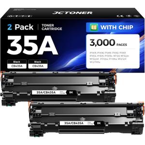 35A Black Toner Cartridge 2-Pack Replacement for HP 35A CB435A Works with LaserJet P1005 P1006 P1009 P1002 P1003 P1004 M1120 M1522n M1522nf P1505 P1505n P1102w P1109w Pro MFP M1212nf M1217nfw Printer