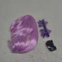 ANOGOL Hair Cap + (Sunglasses) Light Purple Bob Wig with Bangs Womens Purple Wigs with Star Shape Sunglasses Short Neon Wig for Daily Party Outfit Fun wigs for Halloween Costume Night Club Hair