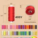 96Pcs Professional Sewing Thread Kit, 48 Colors 400 Yards/Spool, [Top Durability with 4-Ply Tight-Twist] AAA-Grade Polyester Thread with Prewound Bobbins, Sewing Thread for Hand & Machine Sewing