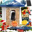 PeckCam Bird Feeder with Camera with AI Identify 10000+ Birds Species, 3 Solar Panels, 2K Live View, Instant Arrival Alerts, Smart Bird House with Cam, Gift for Bird Lovers (Blue)