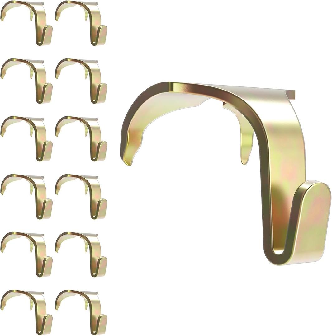 12 Pcs Molding Hooks for Picture Rails,Moulding Picture Rail Hangers Hooks for Art & Photos (Gold)