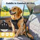 Pawaboo Dog Seat Belt Harness for Car, Dog Car Harness Seatbelt with Double Clips, Adjustable Breathable Pet Vest & Dogs Safety Tether with Elastic Bungee for Pet, L, Black