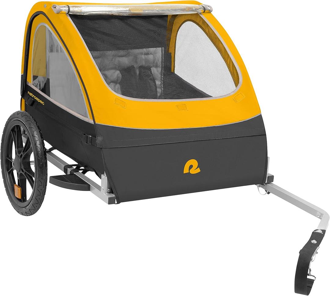 Retrospec Rover Kids Bicycle Trailer Single and Double Passenger Childrens Foldable