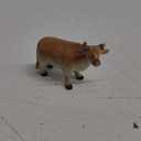 WitnyStore Tiny 2" Brown Standing Look Right Bull Ox Figurine - Miniature Hand Made Painted Ceramic Domestic Bovid Cattle Livestock Farm Animals Porcelain Decorative Collectible Figurines Dcor Gifts