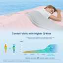 Cozy Bliss Cooling Comforter Queen Size, Cooling Blankets for Hot Sleepers and Night Sweats, Pink Gray Summer Comforter for Queen Size Bed, Breathable Soft Lightweight Silk Smooth