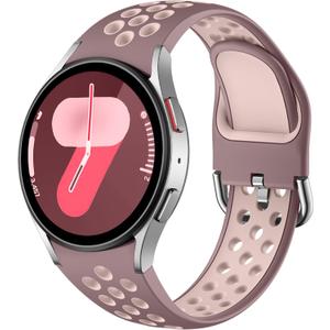 DaQin No Gap Sport Band Compatible with Samsung Galaxy Watch 7/6/5/4 Bands 40mm 44m/Galaxy Watch FE/Watch 6 4 Classic 43mm 47mm 42mm 46mm/Watch 5 Pro 45mm, 20mm Soft Silicone Wristbands for Women Men