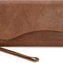 Montana West Wallets for Women Large Phone Wristlet Wallets Trifold Money Organizers with Coin Purse and Wrist Strap (Brown)