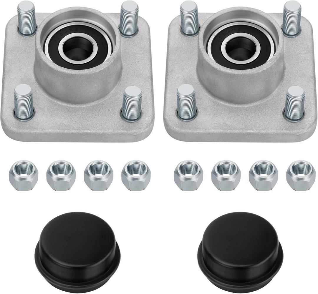 JAVIK 2 Pcs Front Wheel Hub Assembly w/Bearings Compatible with Club Car DS & Precedent & Electric Golf Carts 2003-up OEM# 102357701 1023577-01 102353201
