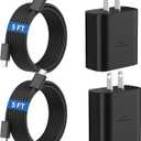 45W Super Fast Charger USB C Android Phone Type C Charger Fast Charging Block with 5FT Cord for Samsung Galaxy S26/S26 Ultra/S26+/S25 Ultra/S25/S24 Ultra/S24/S23 Ultra/S22/S21/S20/Note 10, Black