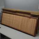 Furnnylane 3 Panel Short Room Divider Screen,Brown Freestanding Partition,Small Bamboo Panel Divider for Room Seperation,3.95 FT Tall