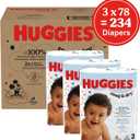 Huggies Size 2 Diapers, Snug & Dry Baby Diapers, Size 2 (12-18 lbs), 234 Count (3 Packs of 78)