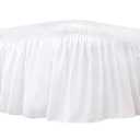Biscaynebay Wrap Around Bed Skirts for Queen Size Beds with 18" Long Drop, White Adjustable Elastic Dust Ruffles Easy Fit Wrinkle & Fade Resistant Silky Luxurious Fabric Machine Washable