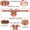 Maca Bates Halloween Pumpkin Dog Collar with Bow Bowtie for Dogs Sailor Bow Tie Adjustable Breakaway Cute Collars Accessories Fall Gift for Small Medium Large XL Puppy with Golden Metal Buckle