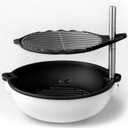 Bola Grill Traveler Portable Charcoal Grill  Small Tabletop BBQ Grill with Adjustable & Rotating Grate for Outdoor Cooking, Camping & Backyard BBQ (White)