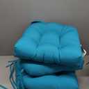Blazing Needles Polyester 16-inch Twill Rounded Back Chair Cushion, 4 Count (Pack of 1), Aqua Blue