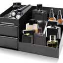 Cologne Organizer for Men, Perfume Stand Organizer, Dresser and Bathroom Organizers Countertop, Perfume Organizers for Mens Room Decor, Mens Bathroom Organizers and Storage, Cologne Shelf, Black