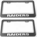 MUYQAVMZD Stainless Steel License Plate Frame Cover Holder for Raiders,Set of 1 Pcs, Black W/Screw Caps